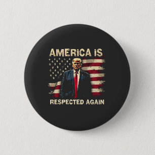 Badge Rond 5 Cm L'Amérique est de nouveau respectée Trump USA 4 ju