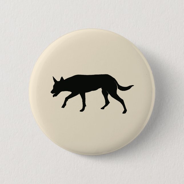 Badge Rond 5 Cm L'Ami australien Kelpie Silhouette (Devant)