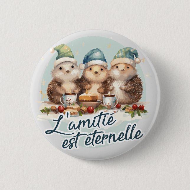 Badge Rond 5 Cm L'amitié est éternelle (Devant)