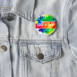 Badge Rond 5 Cm L'amour arc-en-ciel gay pride est amour