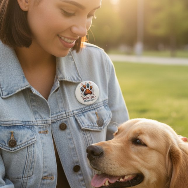 Badge Rond 5 Cm L'amour de l'animal pour les héros de l'élevage (Pet Foster Supporter button)