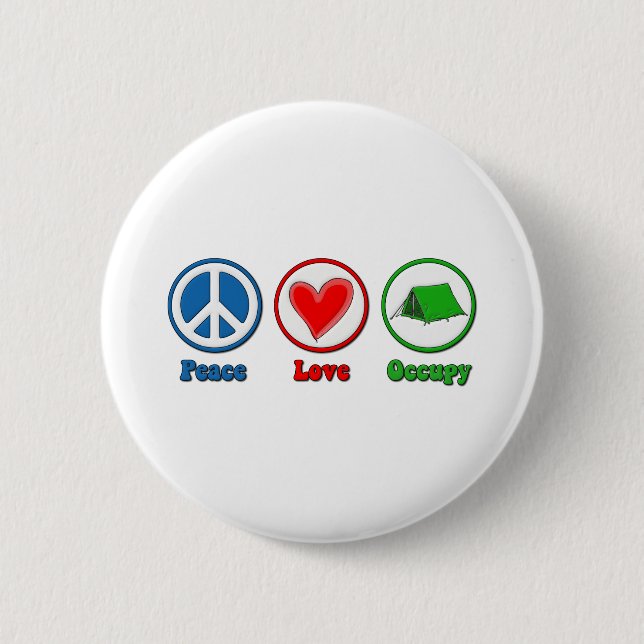 Badge Rond 5 Cm L'amour de paix occupent (Devant)