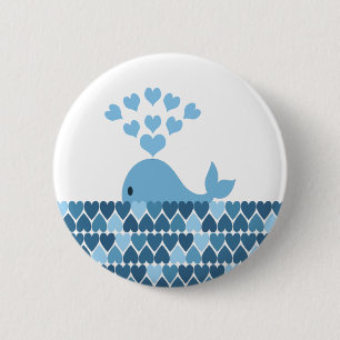 Badge Rond 5 Cm L'Amour des baleines