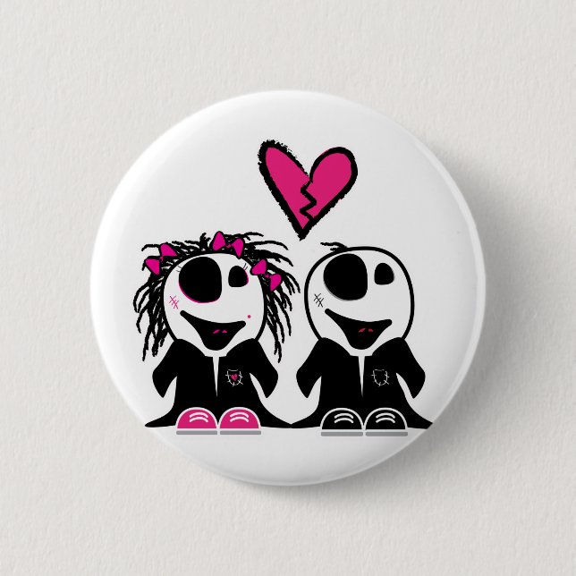 BADGE ROND 5 CM L'AMOUR DES ZOMBIES (Devant)