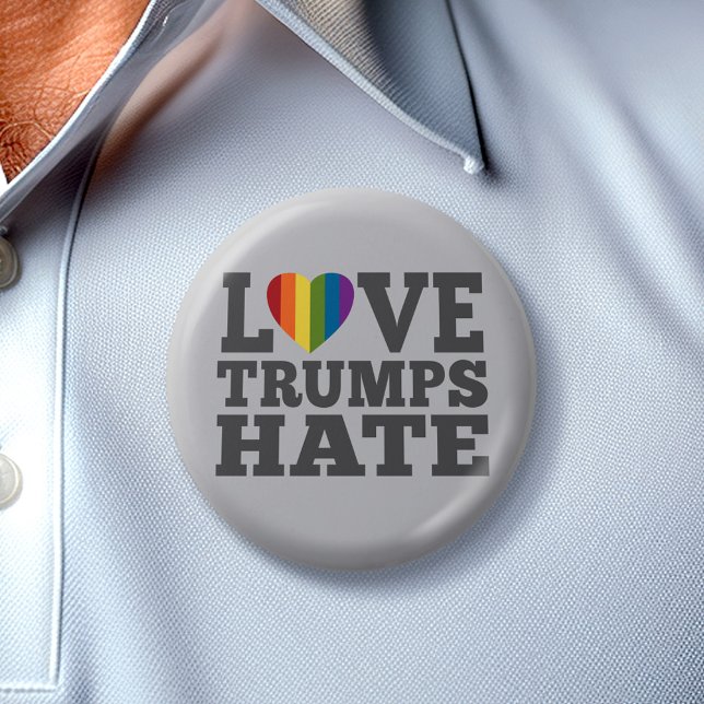 Badge Rond 5 Cm L'amour domine la haine - Anti Donald Trump (Créateur téléchargé)