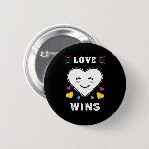 Badge Rond 5 Cm L'amour du visage du coeur gagne la fierté transse