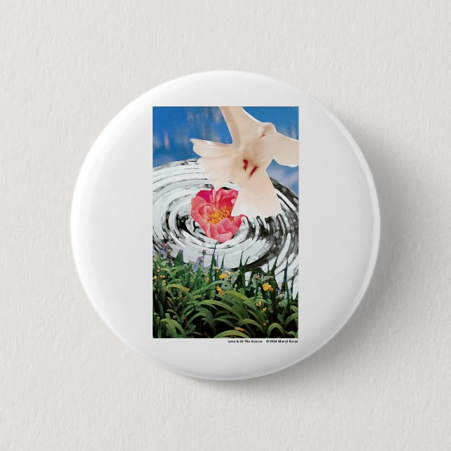 Badge Rond 5 Cm L'amour est à la source (Devant)