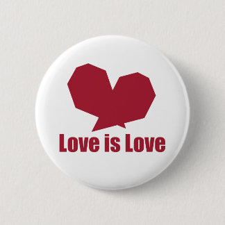 Badge Rond 5 Cm L'amour est amour coeur rouge