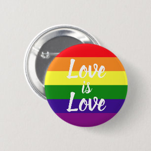 Badge Rond 5 Cm L'amour est amour Couleurs arc-en-ciel LGBTQ Pride