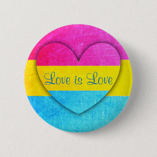 Badge Rond 5 Cm L'amour est bouton Pansexual de drapeau d'amour