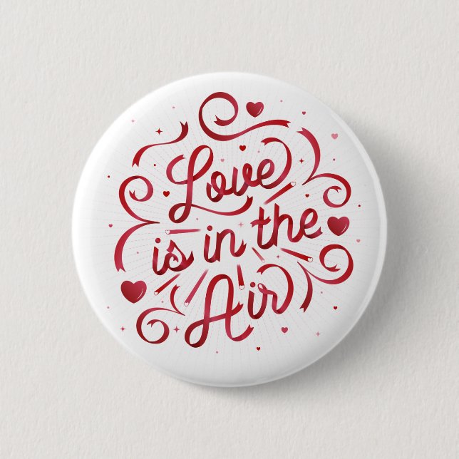Badge Rond 5 Cm L'amour est dans le Pinback du bouton de l'air (Devant)