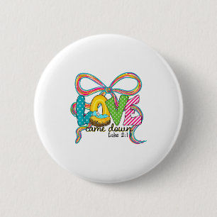 Badge Rond 5 Cm L'amour est descendu Luc 2_11 Joyeux Noël Chrétien