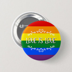 Badge Rond 5 Cm L'amour est l'amour Arc-en-ciel LGBTQ Fierté Bouto