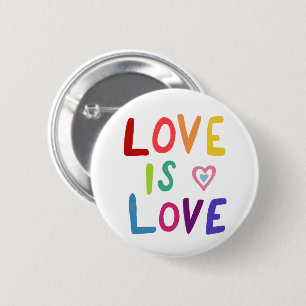 Badge Rond 5 Cm L'AMOUR EST L'AMOUR Fierté coloré arc-en-ciel