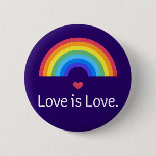 Badge Rond 5 Cm L'amour est l'amour. LGBT+FIDE. Queer.