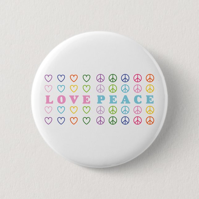 Badge Rond 5 Cm L'amour et la paix (Devant)
