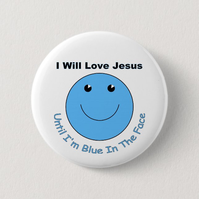 Badge Rond 5 Cm L'amour Jésus font face (Devant)