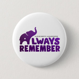 Badge Rond 5 Cm L'amour n'oublie jamais l'éléphant Heimerheimer