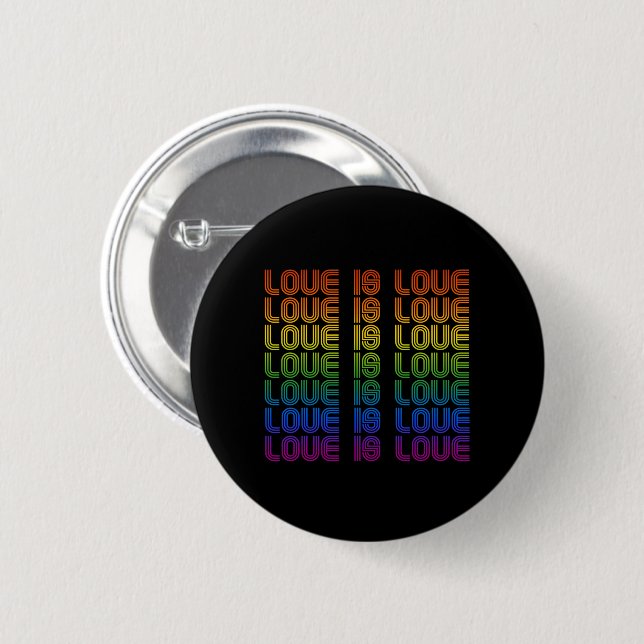 Badge Rond 5 Cm L'amour rétro est de l'amour (Devant & derrière)