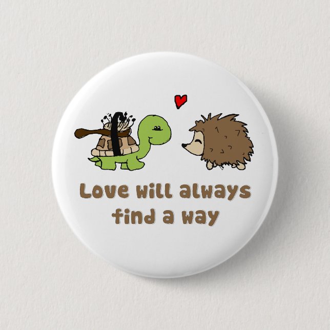 Badge Rond 5 Cm L'amour trouvera toujours un moyen (Devant)