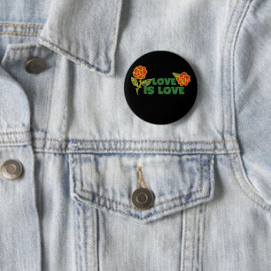 Badge Rond 5 Cm L'amour vintage est amour roses rouges art "L'amou
