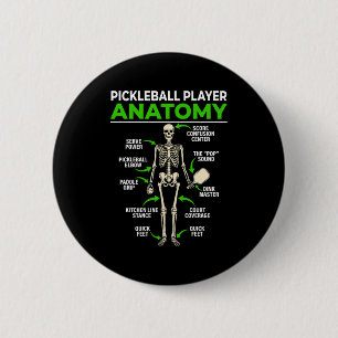 Badge Rond 5 Cm l'anatomie du joueur de pickleball drôle dink pick