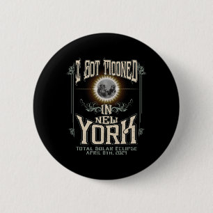 Badge Rond 5 Cm Lancé À New York Total Solar Eclipse 2024