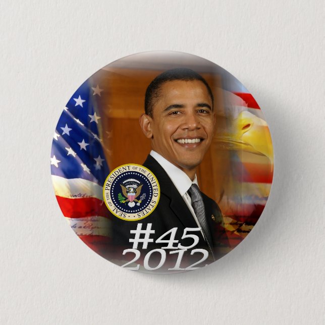 Badge Rond 5 Cm Lancement de la campagne du président Obama 2012 (Devant)