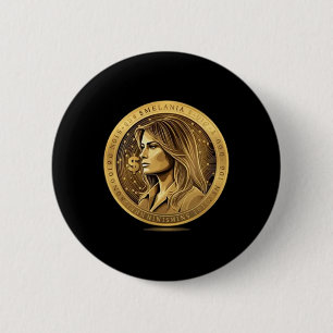 Badge Rond 5 Cm Lancement de la monnaie Trump et Melania Meme Coin