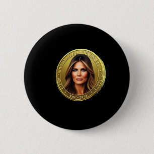 Badge Rond 5 Cm Lancement de la monnaie Trump et Melania Meme Coin
