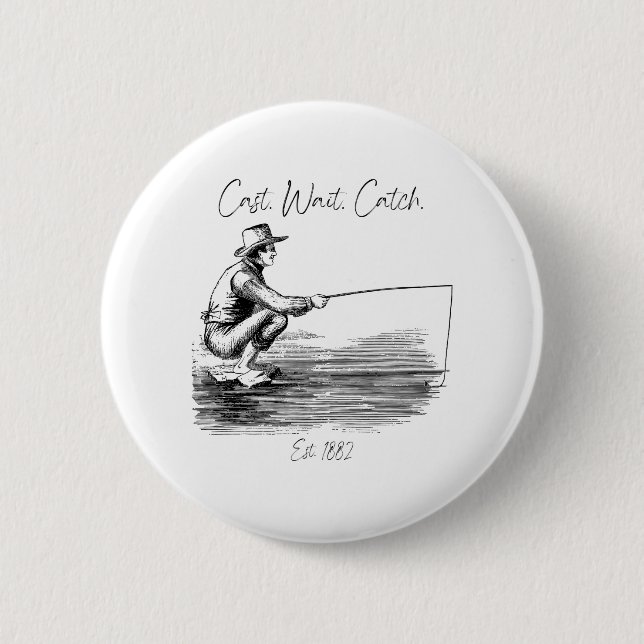 Badge Rond 5 Cm Lancer. Attendre. Attraper (Devant)