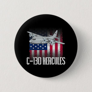 Badge Rond 5 Cm L'ancien combattant salé C-130 Hercules Drapeau am