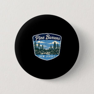Badge Rond 5 Cm Landes de pins forêt du New Jersey nature extérieu