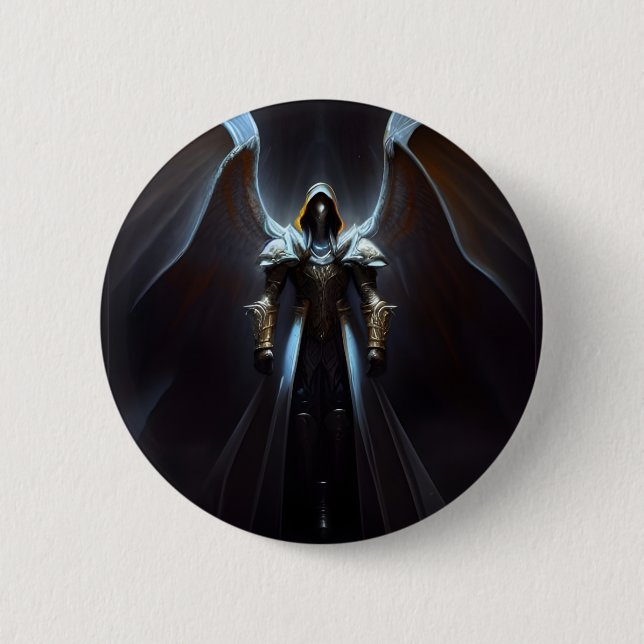 Badge Rond 5 Cm L'ange arc Uriel (Devant)