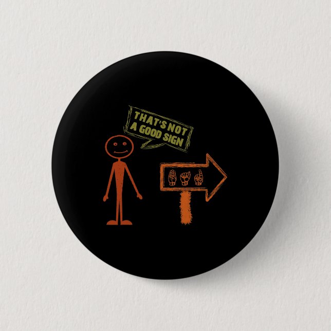 Badge Rond 5 Cm Langue Asl American Hand Talking Awareness Enseign (Devant)