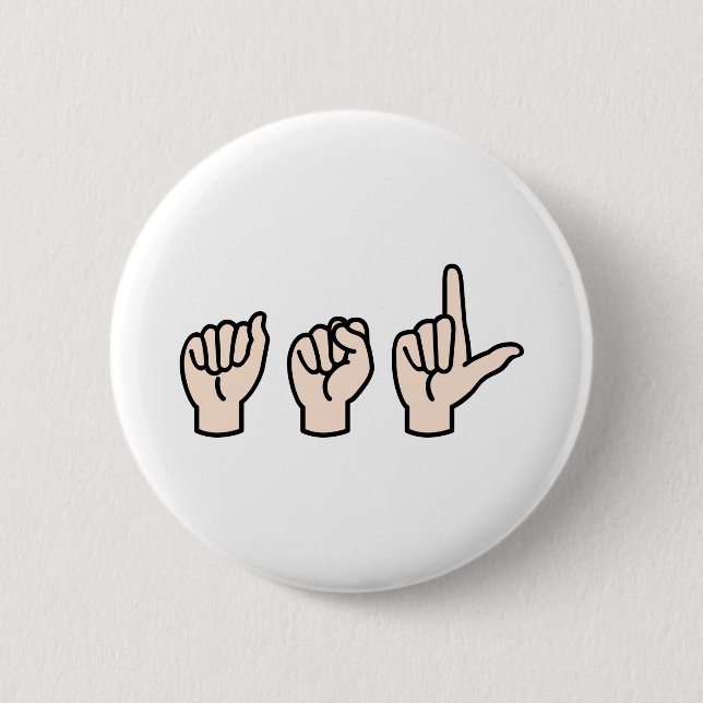 Badge Rond 5 Cm Langue des signes (Devant)