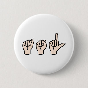 Badge Rond 5 Cm Langue des signes
