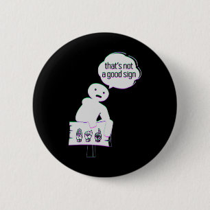 Badge Rond 5 Cm Langue des signes ASL Amérique de la main Talking 