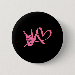 Badge Rond 5 Cm Langue des signes de conscience Amour Asl Enseigna