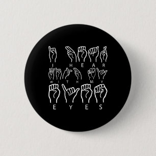 Badge Rond 5 Cm Langue des signes de sensibilisation Langue des si