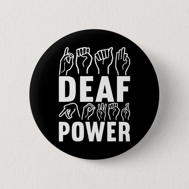 Badge Rond 5 Cm Langue des signes de sensibilisation Langue des si (Devant)