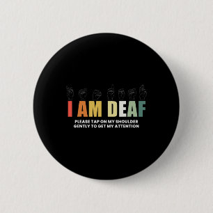 Badge Rond 5 Cm Langue Des Signes Sourde-Mute Im
