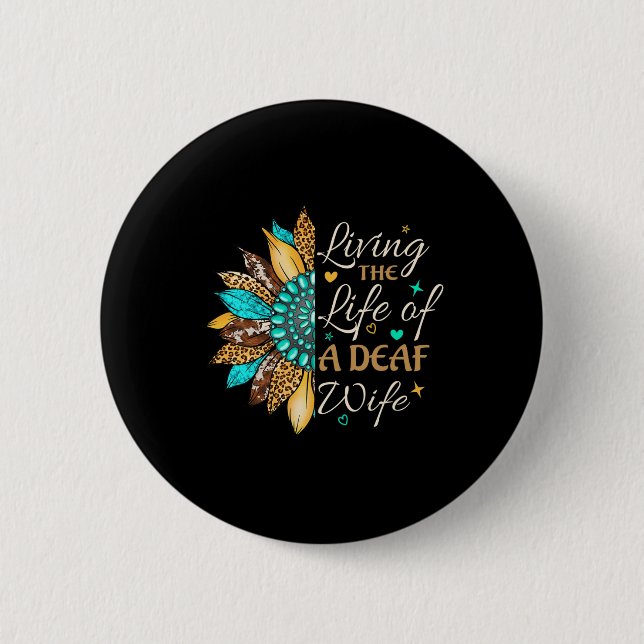 Badge Rond 5 Cm Langue Des Signes Vivre La Vie D'Une Fière Femme S (Devant)