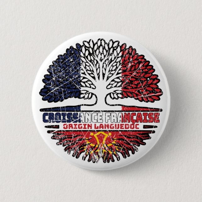 Badge Rond 5 Cm Languedoc Lengadòc Français (Devant)