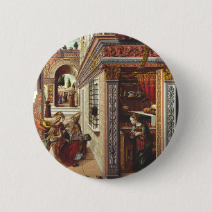 Badge Rond 5 Cm L'Annonciation, avec saint Emidius