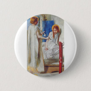 Badge Rond 5 Cm L'Annonciation par Dante Gabriel Rossetti