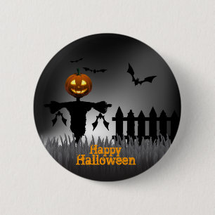Badge Rond 5 Cm Lanterne heureuse de Halloween - de Scarecrrow