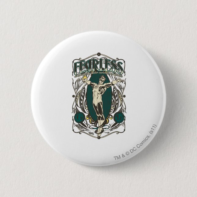 Badge Rond 5 Cm Lanterne verte - affiche "courageuse" (Devant)