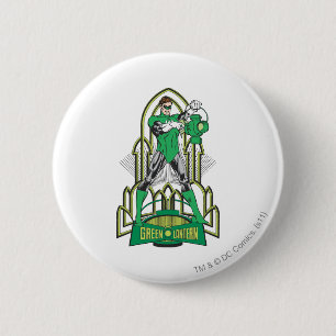 Badge Rond 5 Cm Lanterne verte avec des lettres