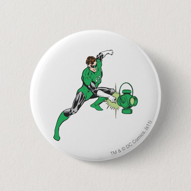 Badge Rond 5 Cm Lanterne verte avec la lanterne 2 (Devant)